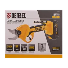 Секатор аккумуляторный DENZEL CP-30, 18В Li-Ion 10535430